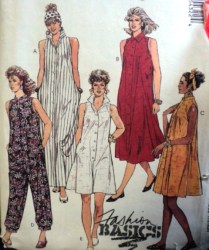 5432 MCCALLS LOOSE BUTTON  SLEEVELESS  DRESS 3 LENGTHS,JUMPSUITS PATTERN 10,12